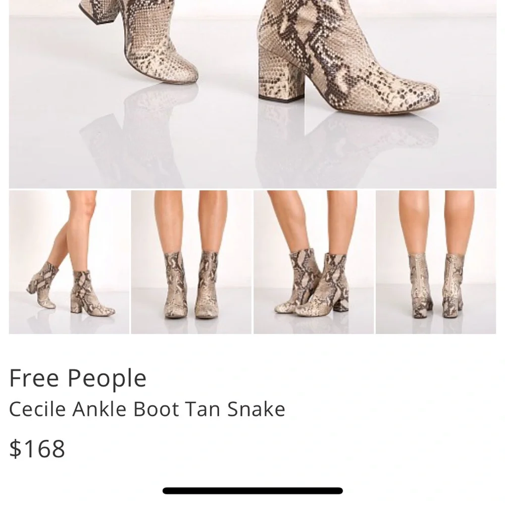 Free People Cecile Tan Ankle Snake Boot - Picture 3 of 10
